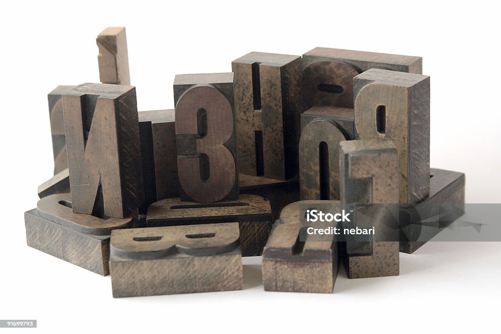 wood type grouping  Old Stock Photo