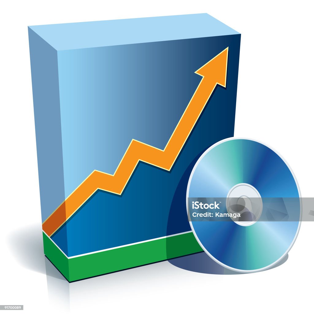 Software box and CD  Arrow Symbol stock illustration