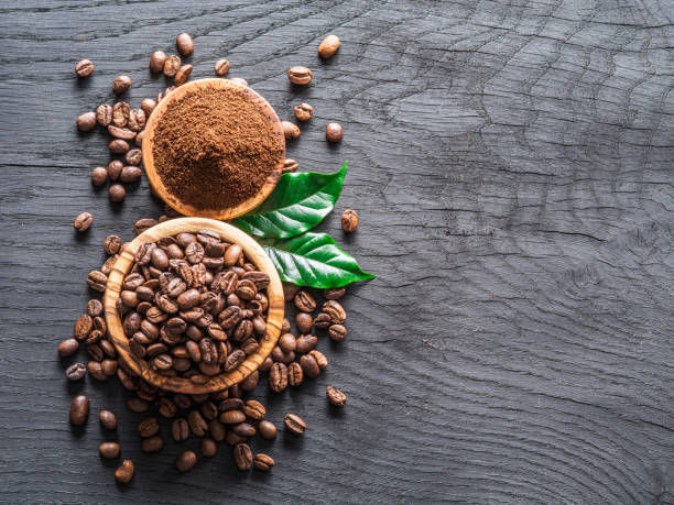 istock Roasted coffee beans  and ground coffee. 917004234