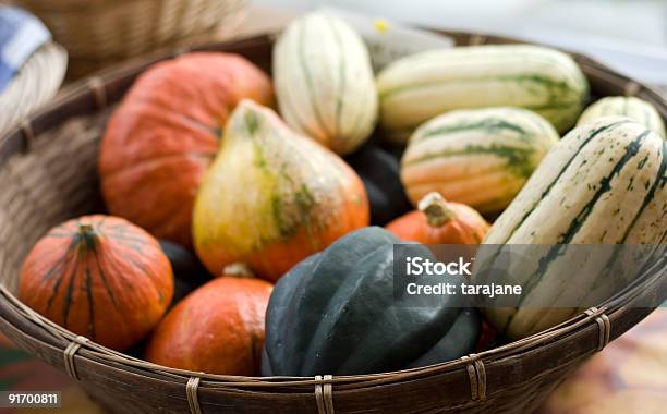 Basket Of Gourds At The Farmers Market Stock Photo - Download Image Now - Agricultural Fair, Autumn, Basket