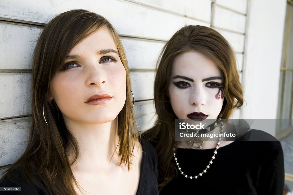 Contrast Girls  Goth Stock Photo