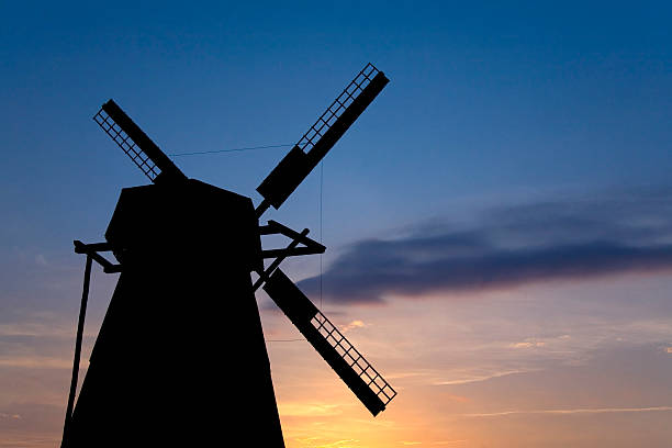 istock Silhouette of  old windmill 91701378