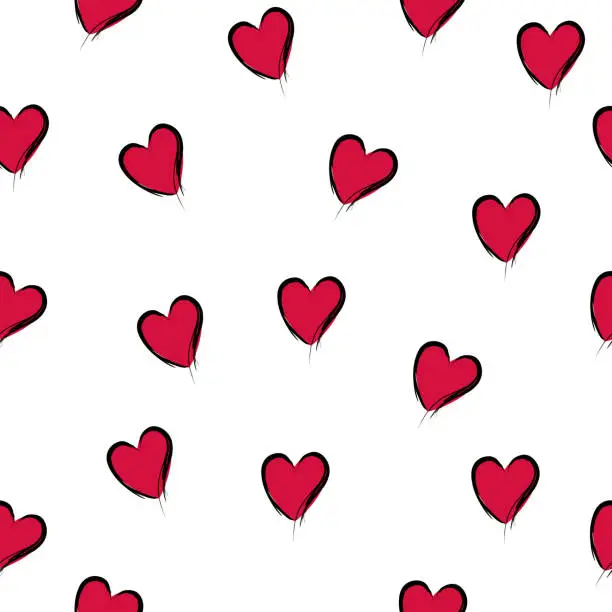 Vector illustration of LOVE SEAMLESS VECTOR PATTERN. HEART SYMBOL TEXTURE. VALENTINES DAY BACKGRUND