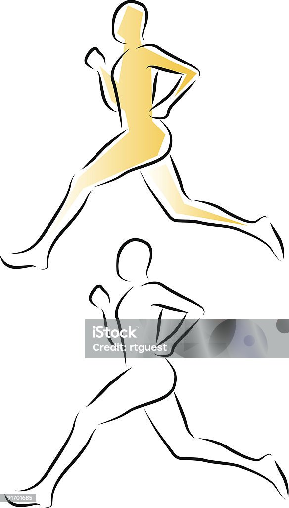 Athlet läuft - Lizenzfrei Farbbild Vektorgrafik
