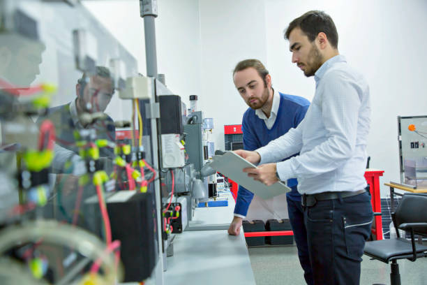 Students working in laboratory of renewable energy.