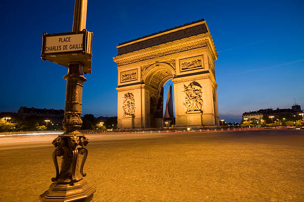 arc de triomphe paris - charles de gaulle photos et images de collection