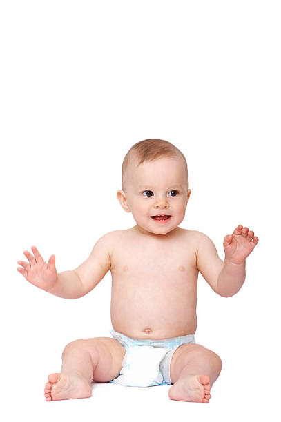 istock smiling baby sitting on the floor 91701959