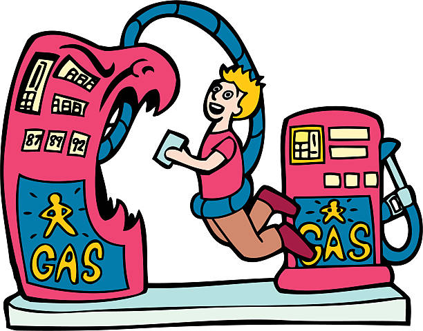 ilustrações, clipart, desenhos animados e ícones de ataque de bombas de gasolina - gas fuel pump labeling fuel and power generation
