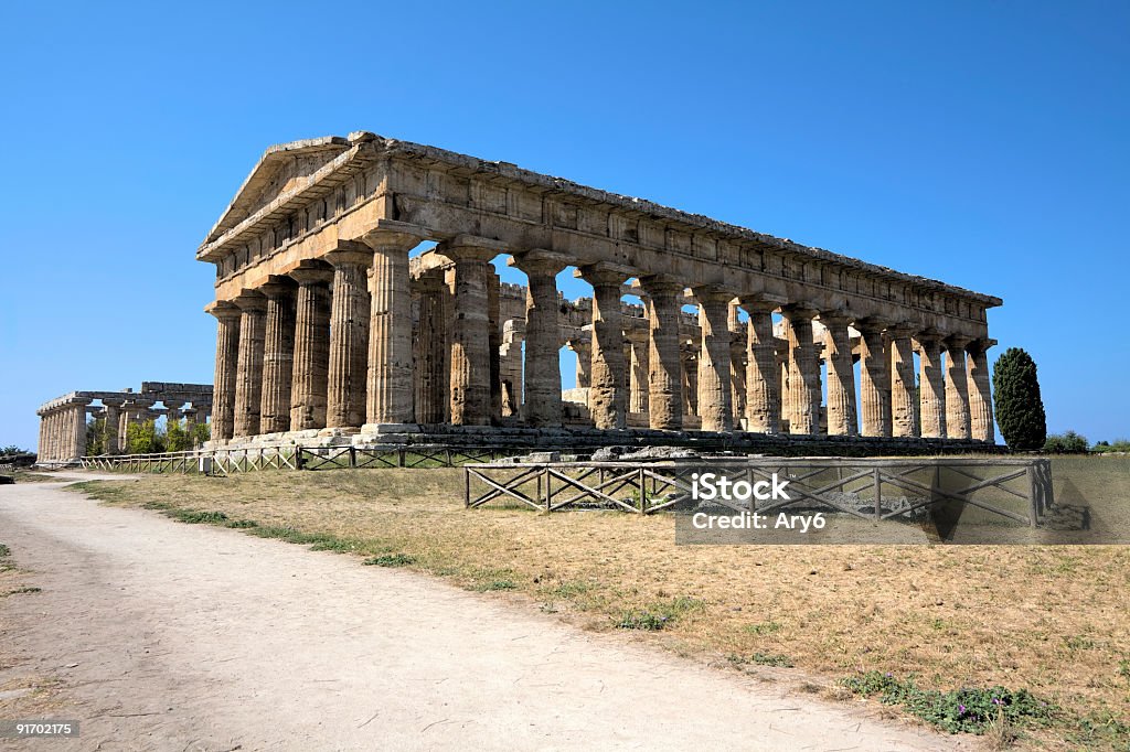 Tempio di Poseidone (Paestum, Italia) HDR - Foto stock royalty-free di Tempio