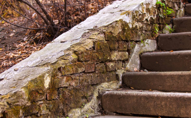 istock the old damaged stairs in abandoned house. 917027490