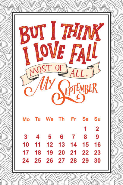 istock Vector calendar for month 2 0 1 8. Hand drawn lettering quote for calendar design 917036658