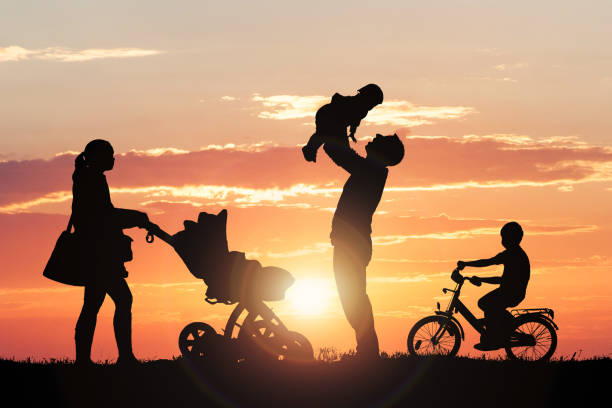 istock Family Silhouette Enjoying At Park 917037482