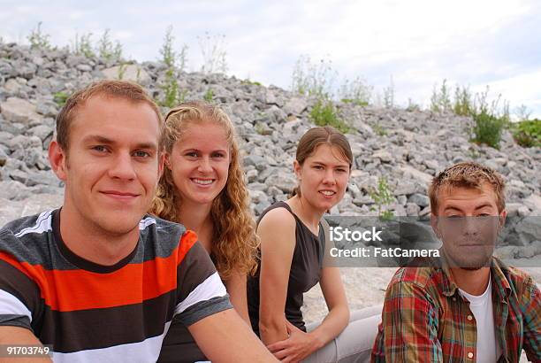 Four Friends Stock Photo - Download Image Now - 18-19 Years, 20-24 Years, Adult