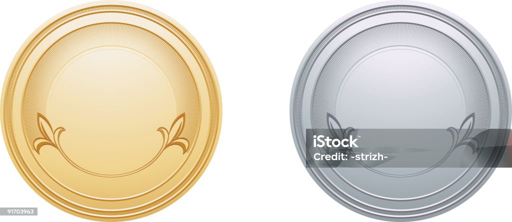 Medalha de ouro e prata - Royalty-free Aniversário especial Ilustração de stock