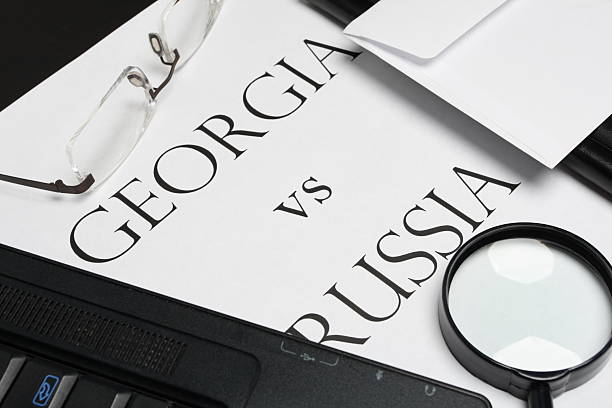 georgia vs russia stock photo