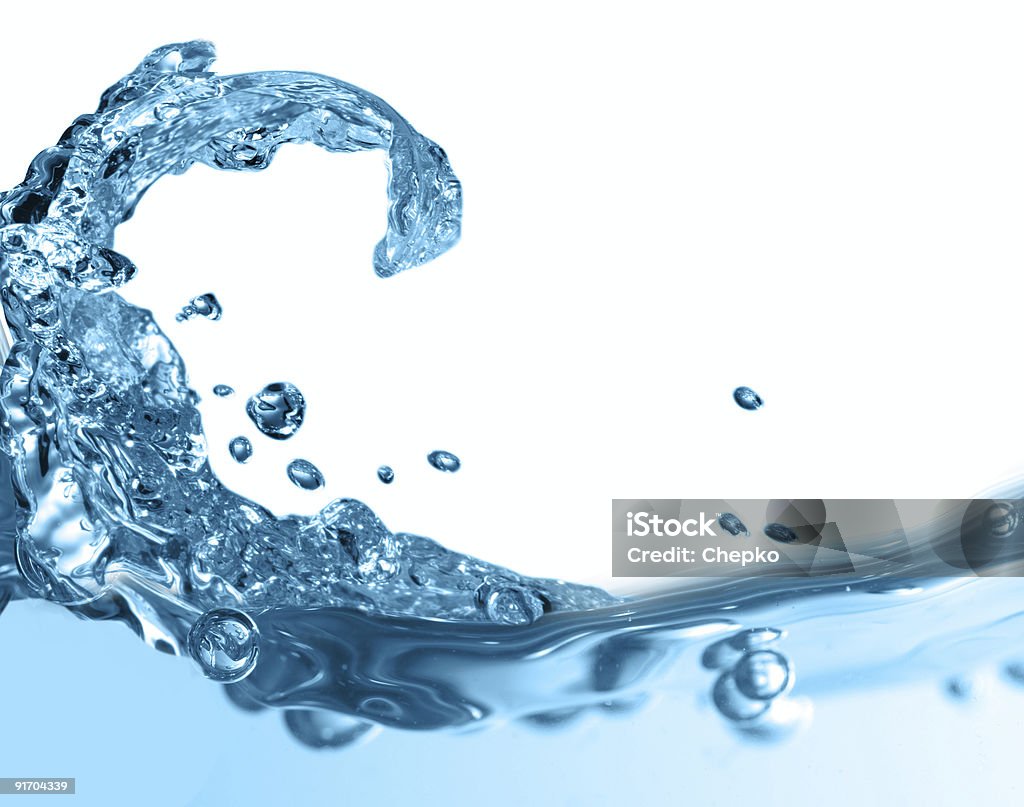 Blue water wave on a white background water wave Abstract Stock Photo