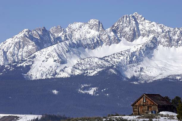 Sawtooth Mountain Cabin  Sawtooth National Recreation Area stock pictures, royalty-free photos & images