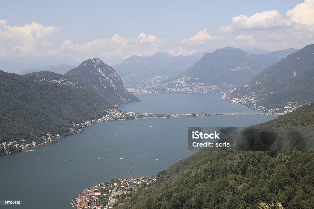 Lago di Lugano - Foto stock royalty-free di Ambientazione esterna