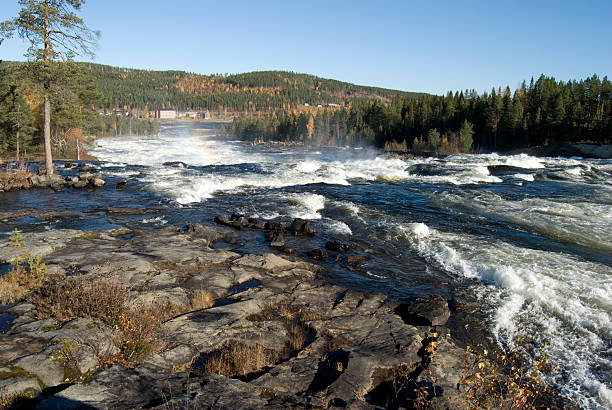 Waterfall Storforsen stock photo