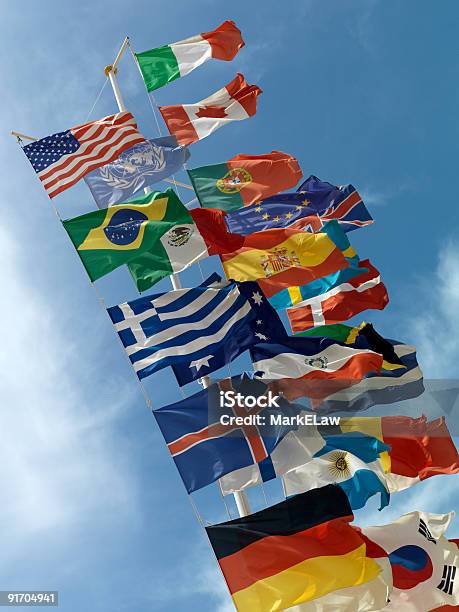 Foto de International Flags e mais fotos de stock de Bandeira nacional - Bandeira nacional, Organização das Nações Unidas, Bandeira