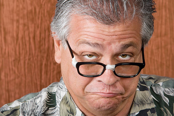 Silly Mexican-Italian Man with Taped Corrective Glasses