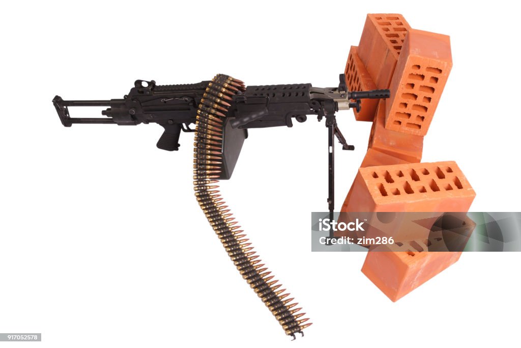 Machine Gun Defense Position Machine Gun On Position Stock Photo - Download Image Now - Ammunition ...
