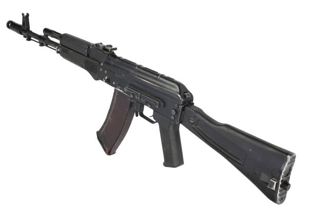 istock modern kalashnikov AK 74M assault rifle on white 917053378