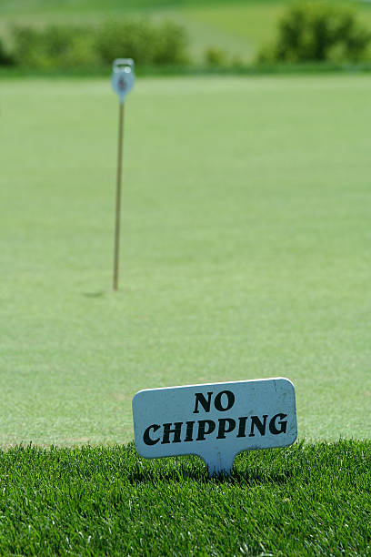 istock No chipping sign on a practice green 91705346