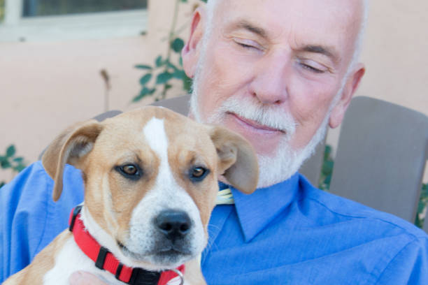istock Senior Man with Puppy 917053480