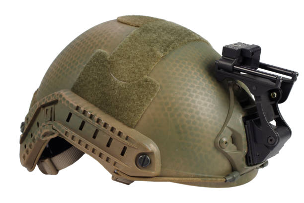istock us army  helmet with night vision mount isolated on whhite 917053514