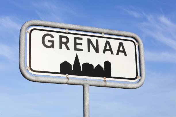 istock Grenaa city road sign in Denmark 917053674