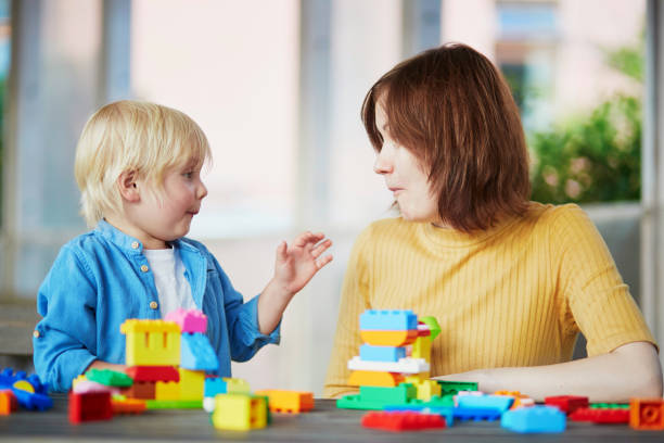 istock Mother playing colorful construction blocks with her son 917056258