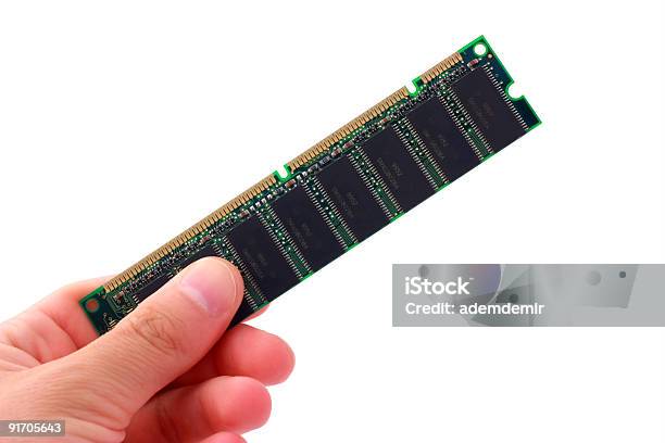 Mão Segurando O Computador Ram Isolado Em Fundo Branco - Fotografias de stock e mais imagens de Memória de Acesso Aleatório