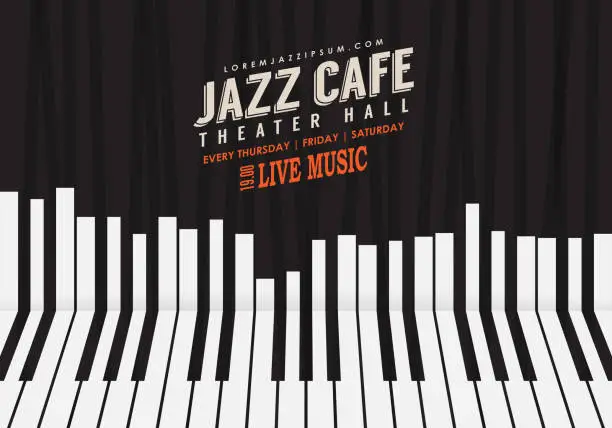 Vector illustration of Jazz music, poster background template.