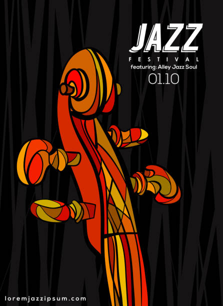 ilustracja szyi skrzypiec wektorowych. - guitar classical music classical style jazz stock illustrations