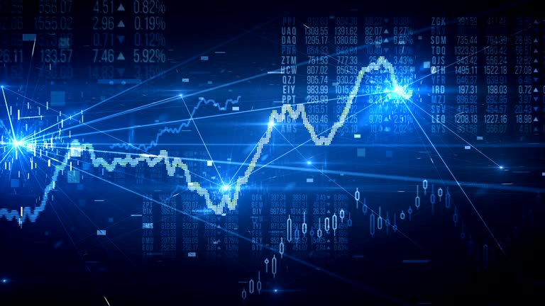 Stock Market Tracking Shot (Blue) - Loop