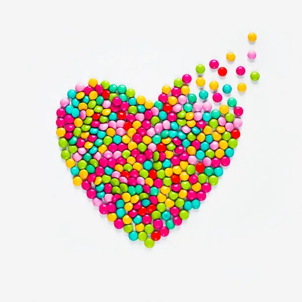 Photo of Beautiful sweet heart of Round multicolored candy