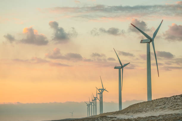 istock In the beautiful light, the wind keeps turning the turbine. 917066914