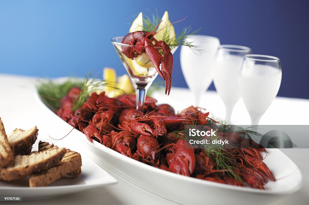 Gekochte crayfishes - Lizenzfrei Dill Stock-Foto