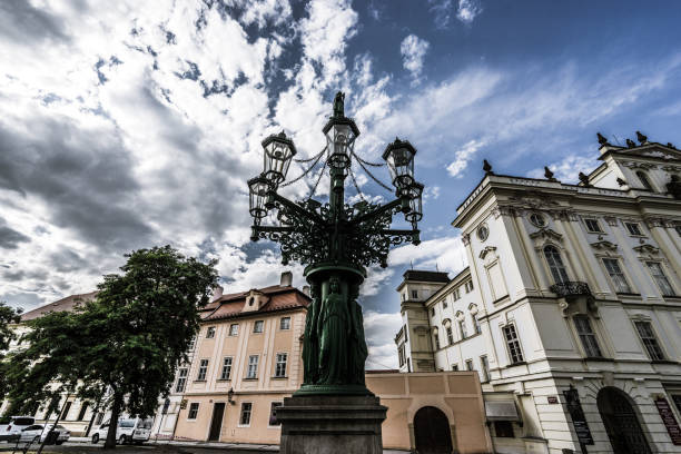 Street lamp on Hradcany square, Prague, Czech Republic