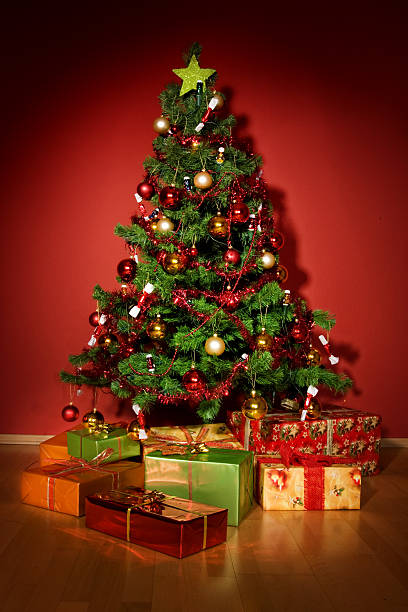 istock Photograph of a Christmas tree with presents underneath 91707290
