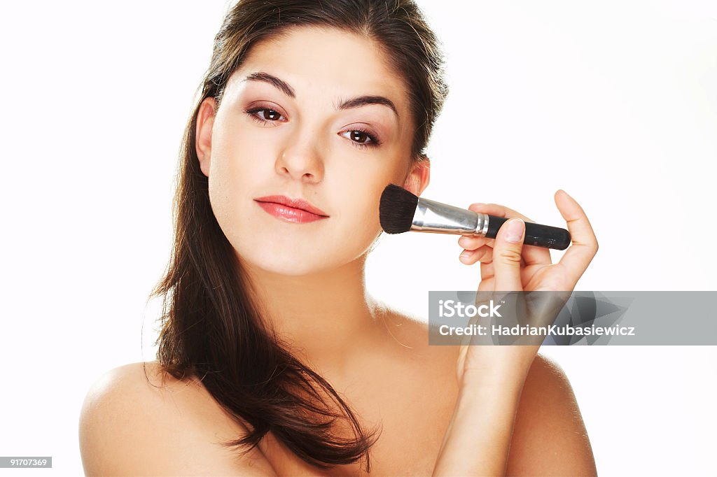 Jovem mulher com pincel - Foto de stock de 18-19 Anos royalty-free