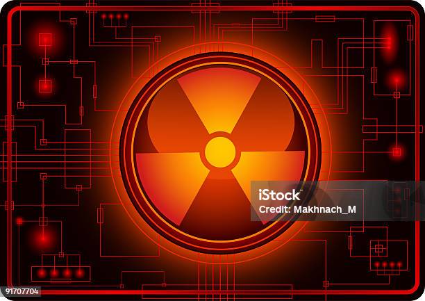 Ilustración de Señal De Nuclear y más Vectores Libres de Derechos de Amenazas - Amenazas, Botón pulsador, Brillante