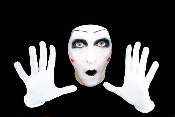istock A surprised mime in white gloves 91708261