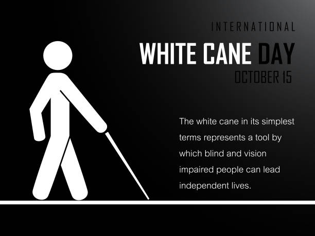 International White Cane Day International White Cane Day Background blind persons cane stock illustrations