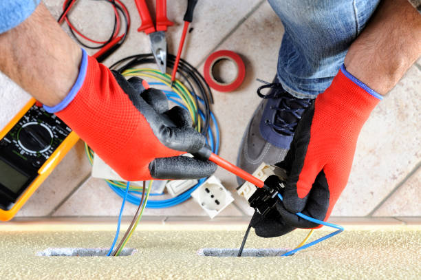 istock Electrician technician at work with safety equipment on a residential electrical system 917088698