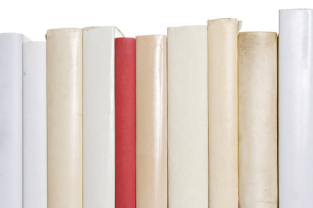 istock Row of white books with one red book 91708875