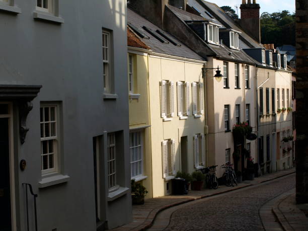 istock St.Aubin high street,Jersey. 91709842