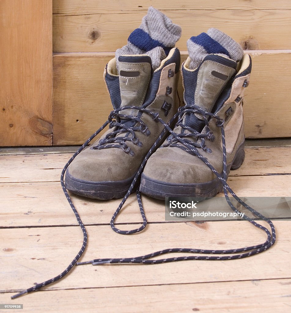 Hiking Boots  Door Stock Photo