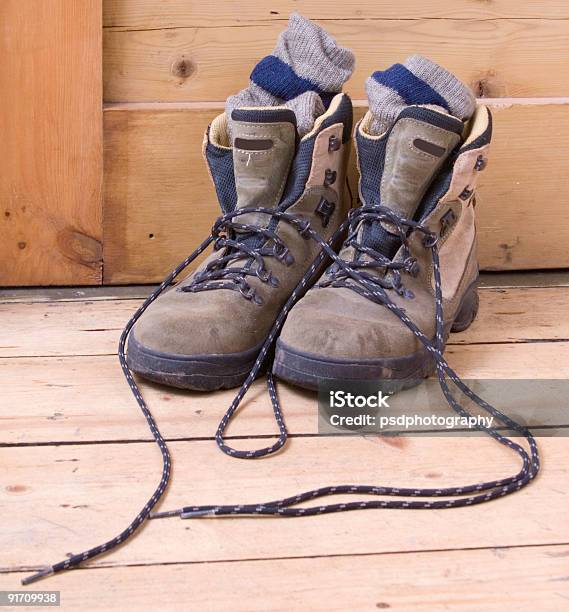 Hiking Boots Stock Photo - Download Image Now - Door, Boot, Hiking Boot